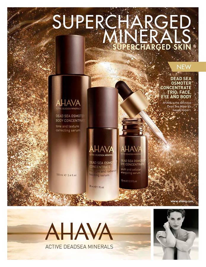 direction artistique skincare pour ahava la gamme osmoter