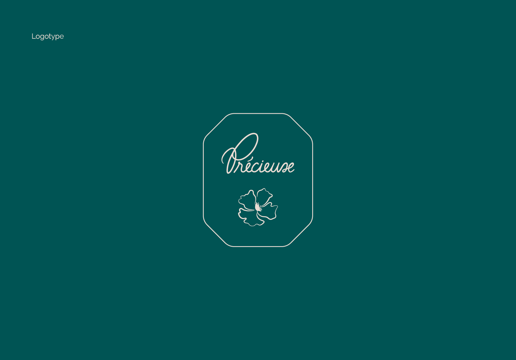 Précieuse Joaillerie sur mesure : Identité visuelle, logo dans une forme sur fond vert, charte graphique by les gauchers studio