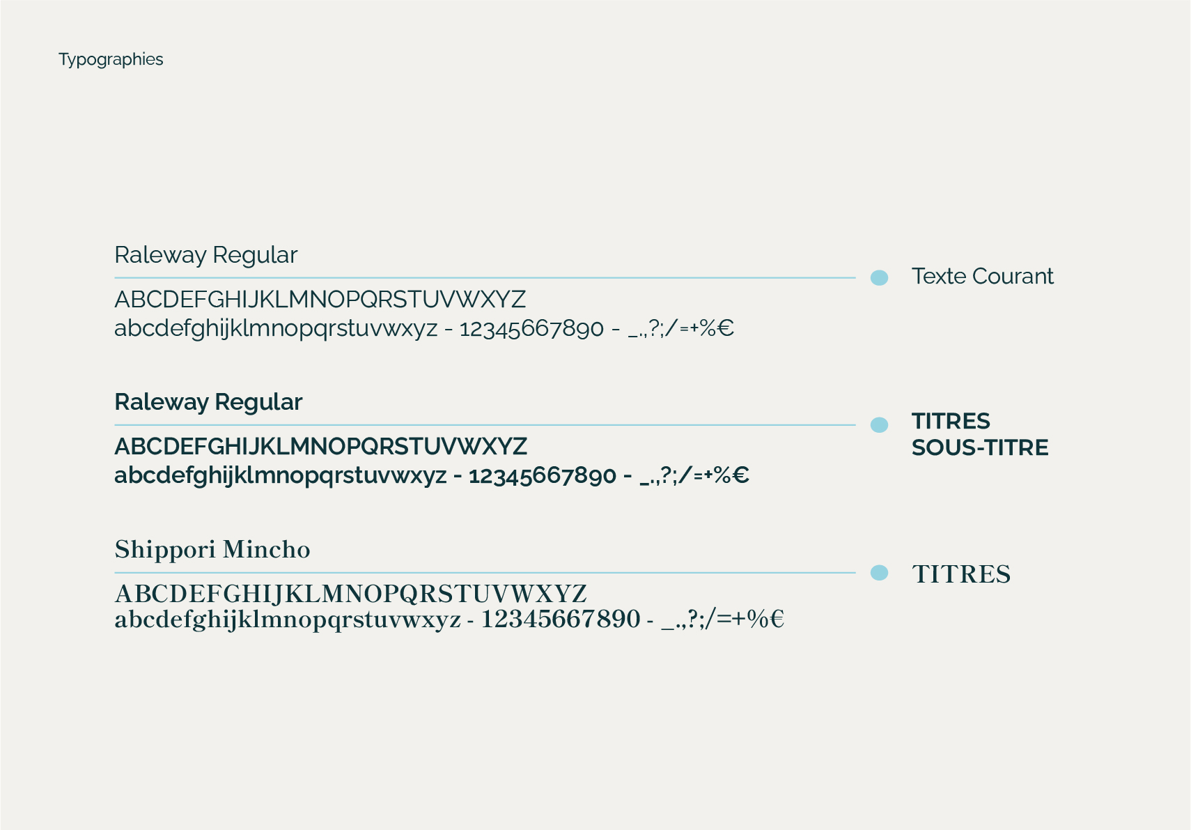 Une charte graphique avec des typographies pour une communication aisée. By les Gauchers Studio