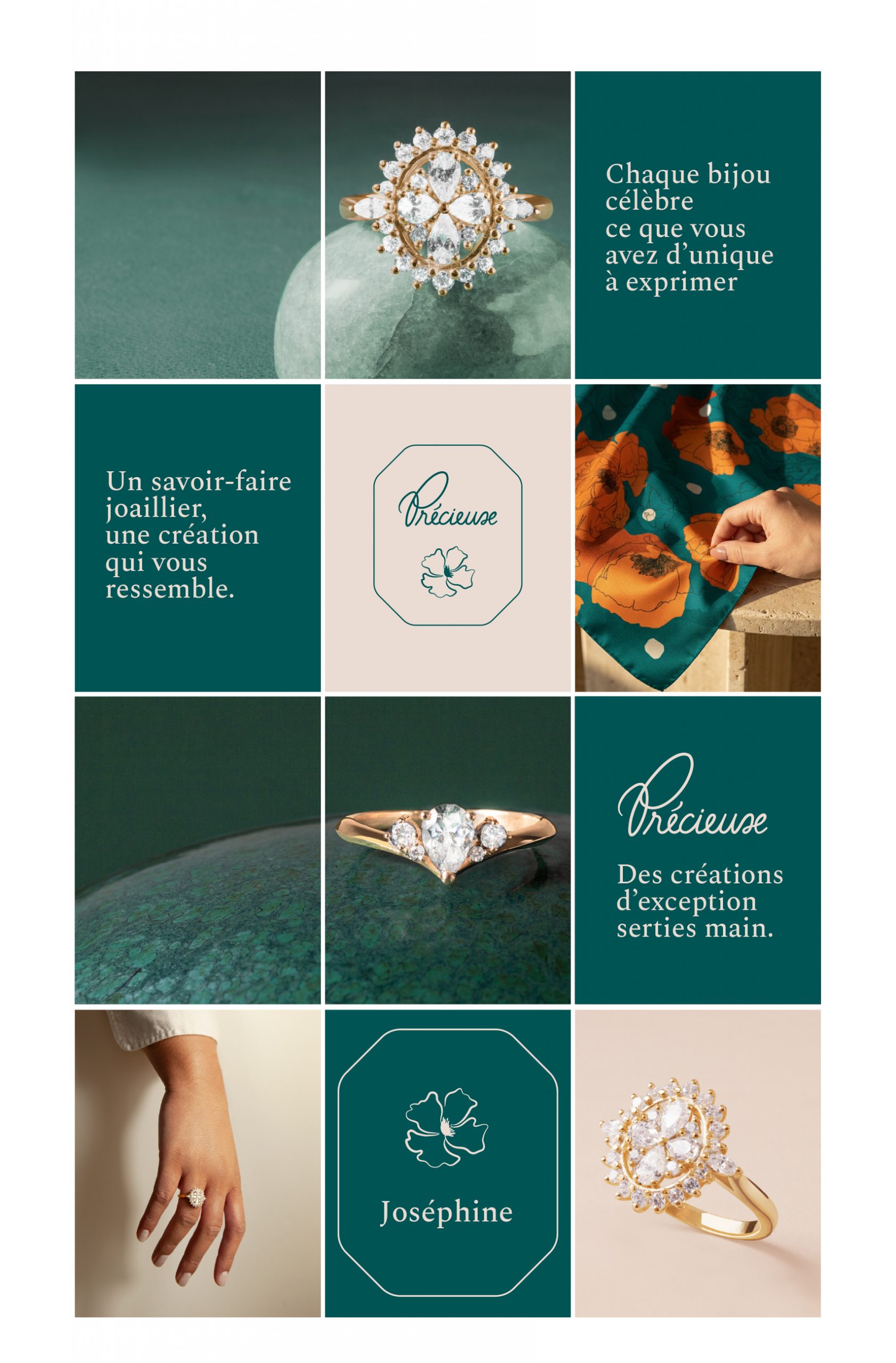 Charte Graphique -réseaux sociaux - pour la marque de Joaillerie Précieuse par les Gauchers Studio